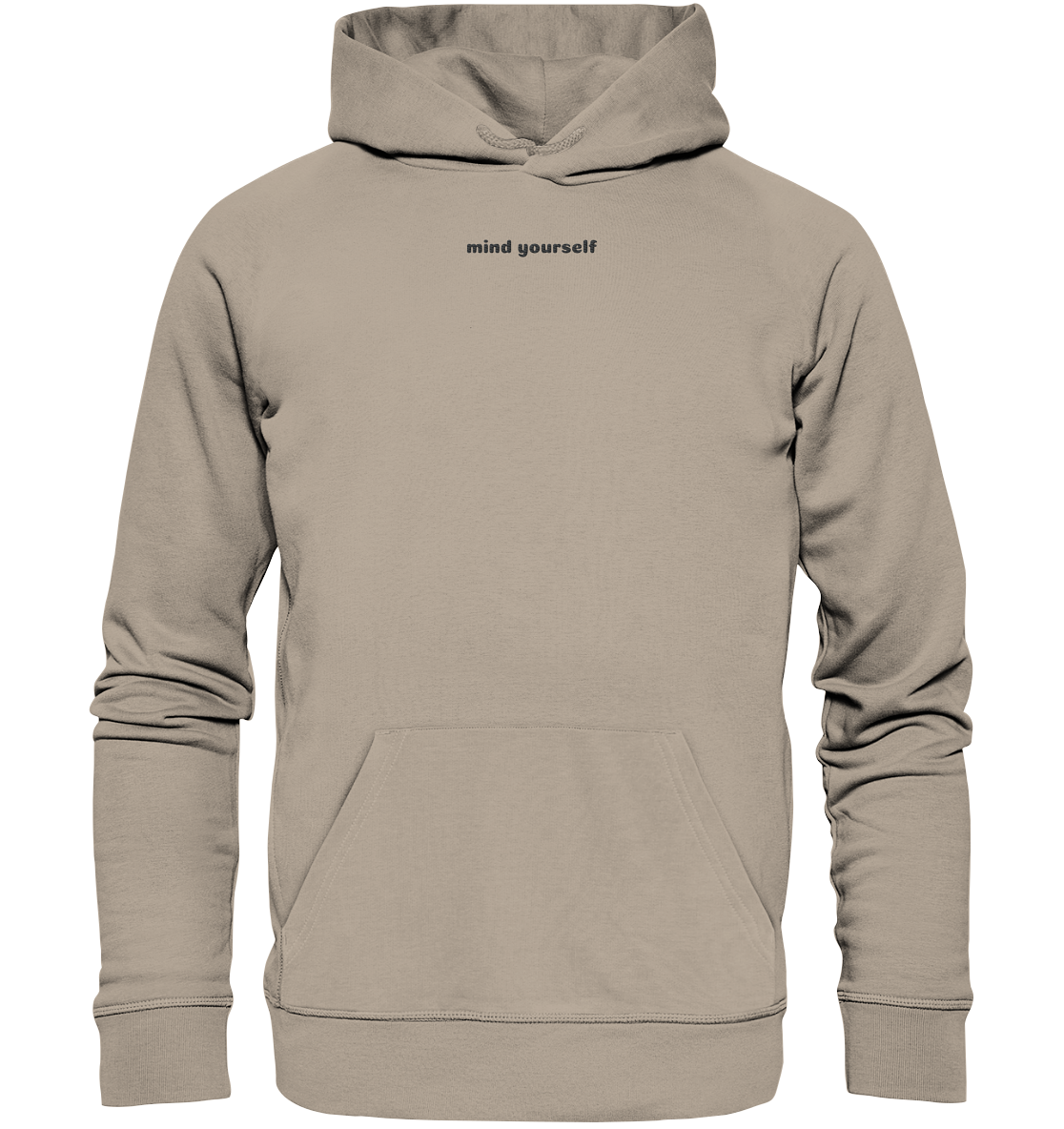 Logo Stick vorne schwarz - Organic Hoodie (Stick)