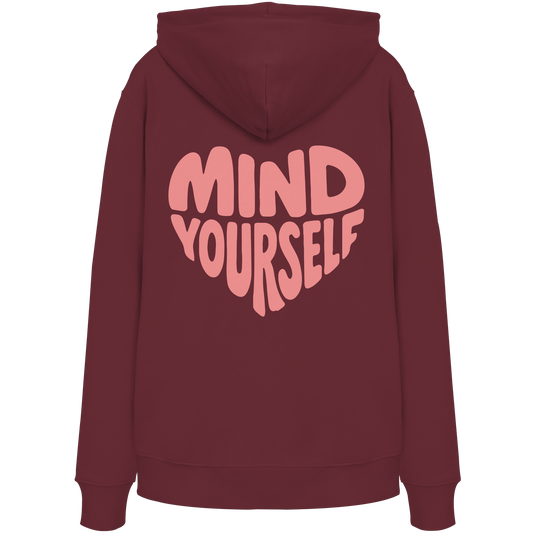 Mind Yourself backprint rosa backprint - Organic Hoodie