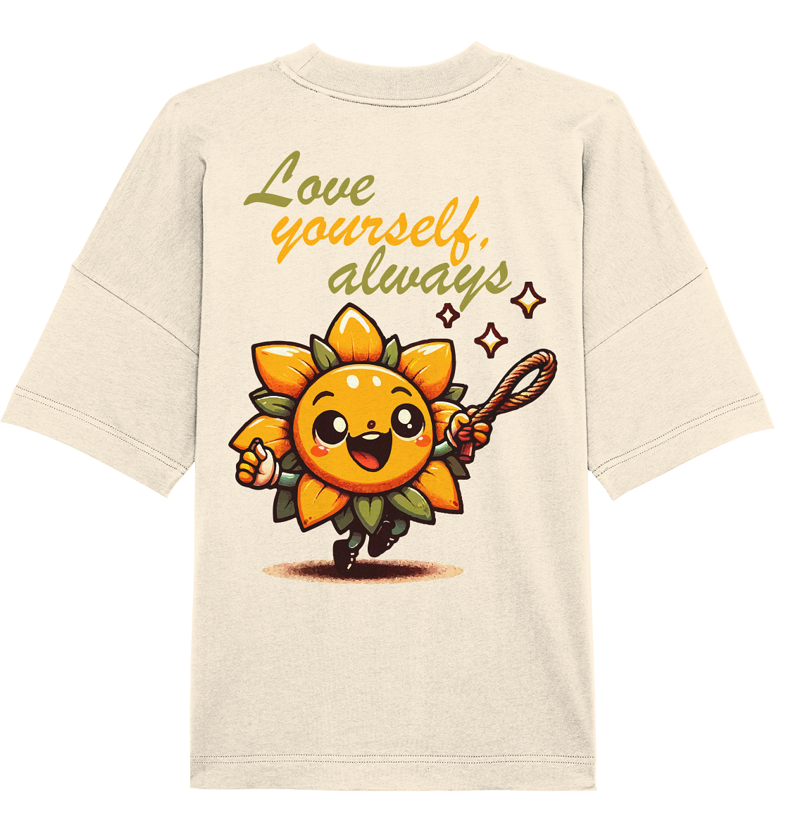 Love yourself, always "sunflower" - Organic Oversize Shirt