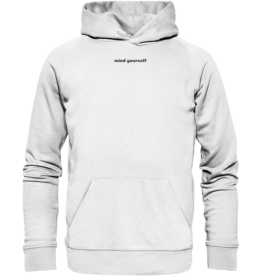 Logo Stick vorne schwarz - Organic Hoodie (Stick)