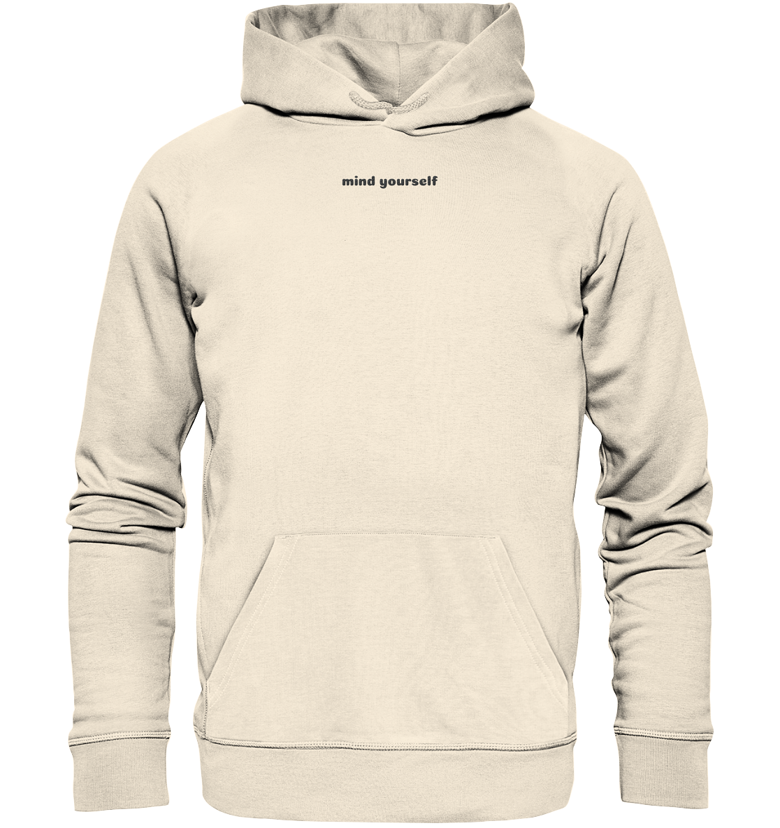 Logo Stick vorne schwarz - Organic Hoodie (Stick)