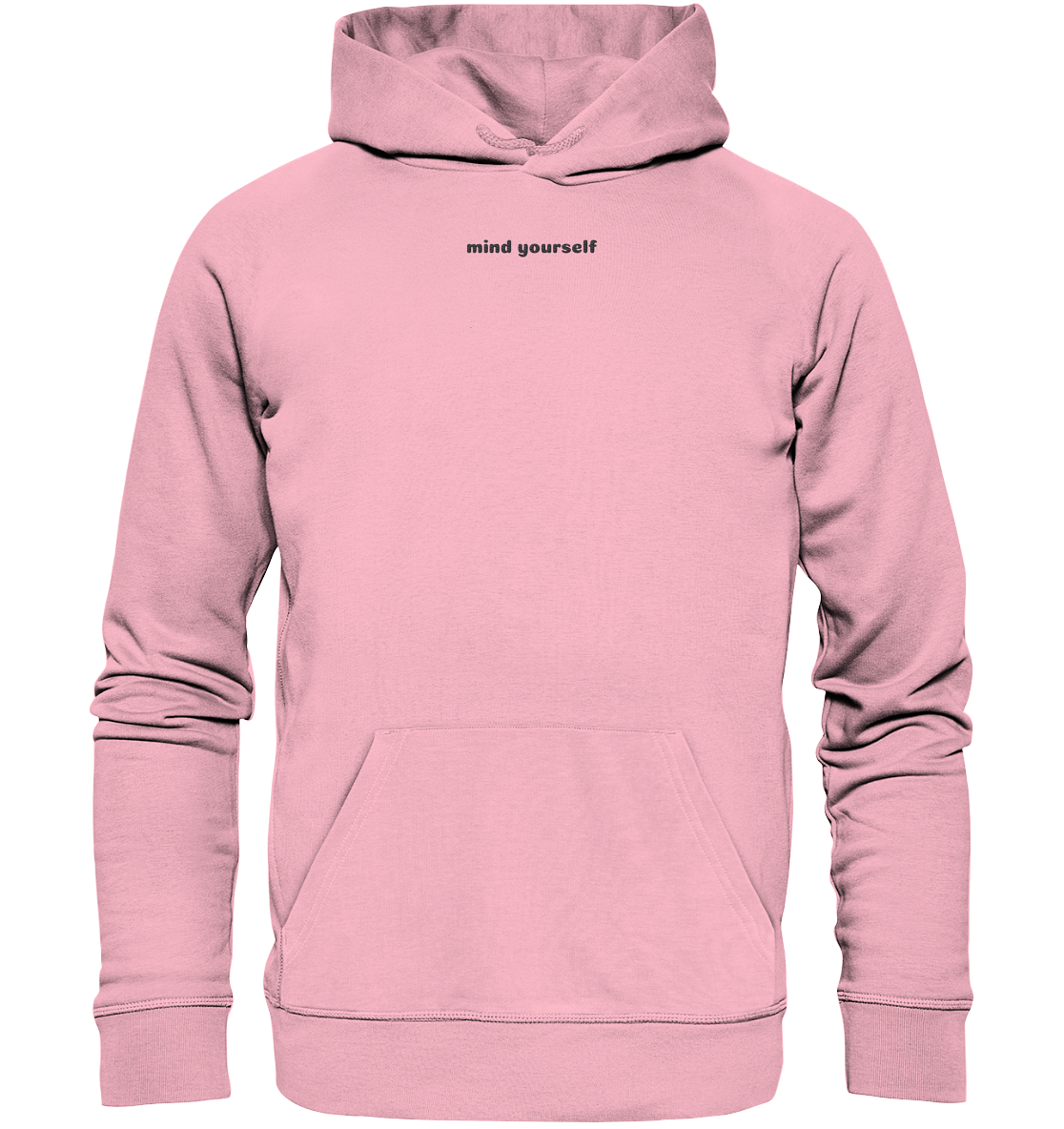 Logo Stick vorne schwarz - Organic Hoodie (Stick)