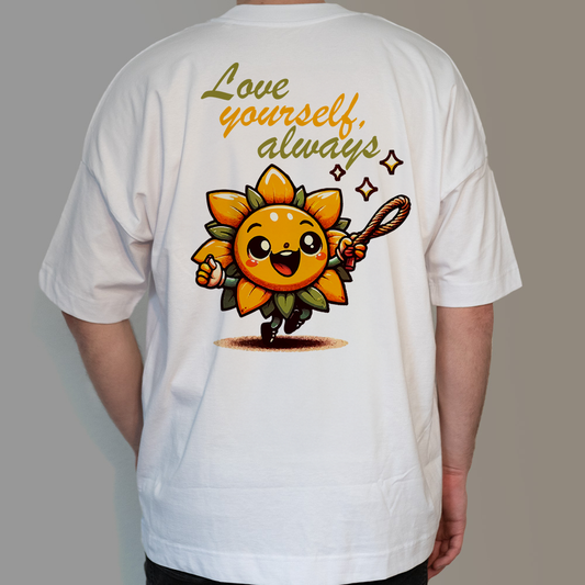 Love yourself, always "sunflower" - Organic Oversize Shirt